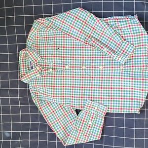 Vineyard Vines boys button down plaid "Whale shirt"